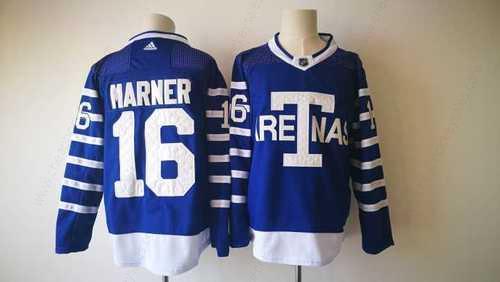 Men’s Toronto Maple Leafs #16 Mitchell Marner Royal Blue Arenas 2017-2018 Hockey Stitched NHL Jersey