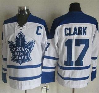 Men’s Toronto Maple Leafs #17 Wendel Clark 1998-99 White CCM Vintage Throwback Jersey