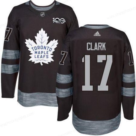 Men’s Toronto Maple Leafs #17 Wendel Clark Black 100Th Anniversary Stitched NHL 2017 Adidas Hockey Jersey