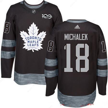 Men’s Toronto Maple Leafs #18 Milan Michalek Black 100Th Anniversary Stitched NHL 2017 Adidas Hockey Jersey