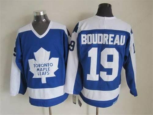 Men’s Toronto Maple Leafs #19 Bruce Boudreau 1982-83 Blue CCM Vintage Throwback Jersey