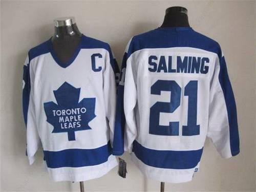 Men’s Toronto Maple Leafs #21 Borje Salming 1982-83 White CCM Vintage Throwback Jersey