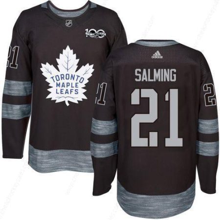 Men’s Toronto Maple Leafs #21 Borje Salming Black 100Th Anniversary Stitched NHL 2017 Adidas Hockey Jersey