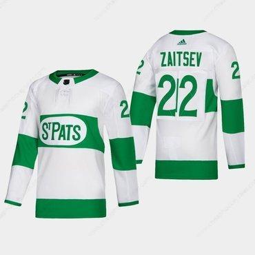 Men’s Toronto Maple Leafs #22 Nikita Zaitsev St. Pats Road Authentic Player White Jersey