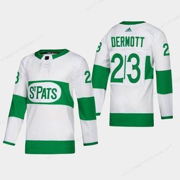 Men’s Toronto Maple Leafs #23 Travis Dermott St. Pats Road Authentic Player White Jersey