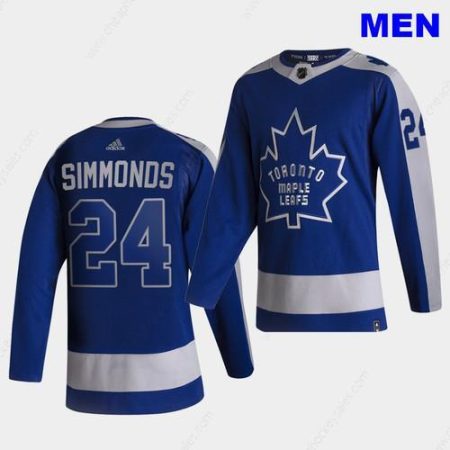 Men’s Toronto Maple Leafs #24 Wayne Simmonds 2021 Reverse Retro Blue Special Edition Authentic Jersey