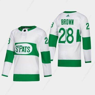 Men’s Toronto Maple Leafs #28 Connor Brown Toronto St. Pats Road Authentic Player White Jersey