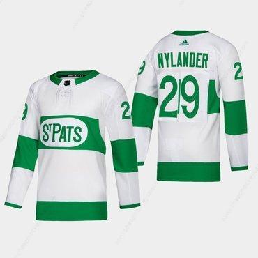 Men’s Toronto Maple Leafs #29 William Nylander St. Pats Road Authentic Player White Jersey