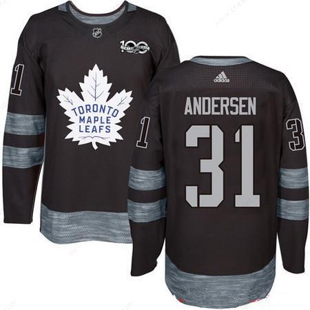 Men’s Toronto Maple Leafs #31 Frederik Andersen Black 100Th Anniversary Stitched NHL 2017 Adidas Hockey Jersey