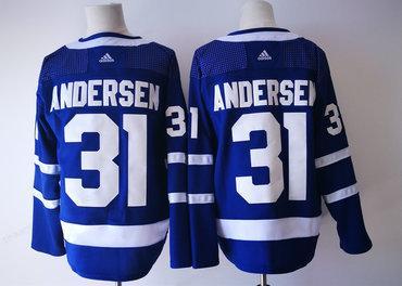 Men’s Toronto Maple Leafs #31 Frederik Andersen Royal Blue Home 2017-2018 Hockey Stitched NHL Jersey