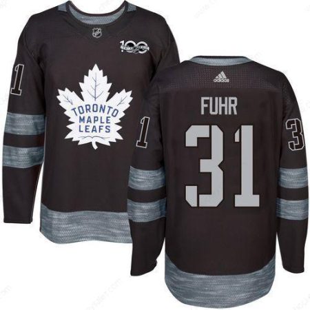 Men’s Toronto Maple Leafs #31 Grant Fuhr Black 100Th Anniversary Stitched NHL 2017 Adidas Hockey Jersey