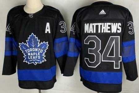 Men’s Toronto Maple Leafs #34 Auston Matthews Black X Drew House Inside Out Stitched Jersey