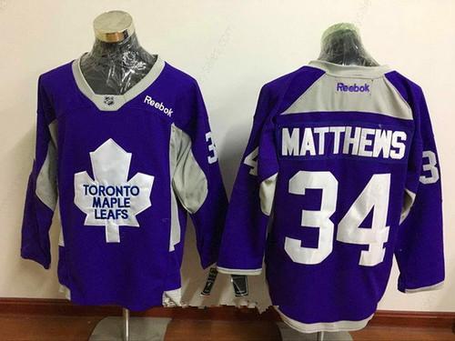 Men’s Toronto Maple Leafs #34 Auston Matthews Purple Practice Fashion Stitched NHL Reebok Hockey Jersey