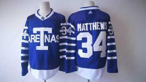 Men’s Toronto Maple Leafs #34 Auston Matthews Royal Blue Arenas 2017-2018 Hockey Stitched NHL Jersey