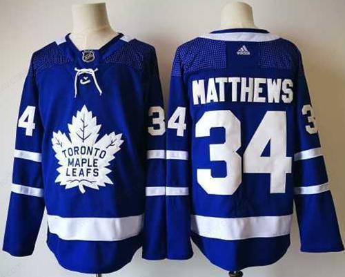 Men’s Toronto Maple Leafs #34 Auston Matthews Royal Blue Home 2017-2018 Adidas Hockey Stitched NHL Jersey