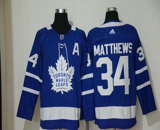 Men’s Toronto Maple Leafs #34 Auston Matthews Royal Blue With A Patch Home Stitched NHL Jersey