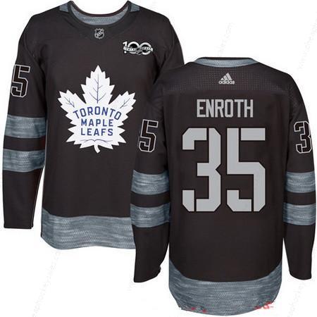 Men’s Toronto Maple Leafs #35 Jhonas Enroth Black 100Th Anniversary Stitched NHL 2017 Adidas Hockey Jersey