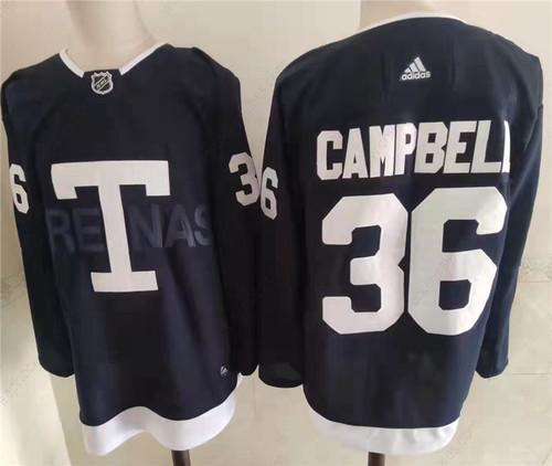 Men’s Toronto Maple Leafs 36 Jack Campbell Navy 2022 NHL Heritage Classic Adidas Jersey