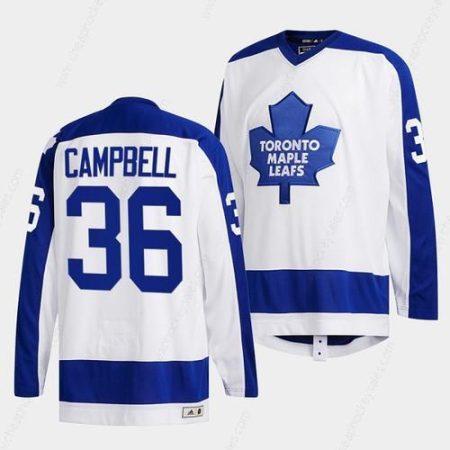 Men’s Toronto Maple Leafs #36 Jack Campbell White Classics Primary Logo Stitched Jersey