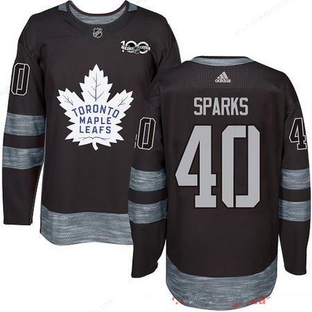 Men’s Toronto Maple Leafs #40 Garret Sparks Black 100Th Anniversary Stitched NHL 2017 Adidas Hockey Jersey