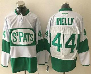 Men’s Toronto Maple Leafs 44 Morgan Rielly White 2017 St. Patrick’S Day Green Stitched NHL Reebok Hockey Jersey