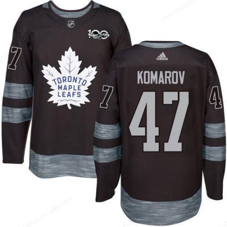 Men’s Toronto Maple Leafs #47 Leo Komarov Black 100Th Anniversary Stitched NHL 2017 Adidas Hockey Jersey