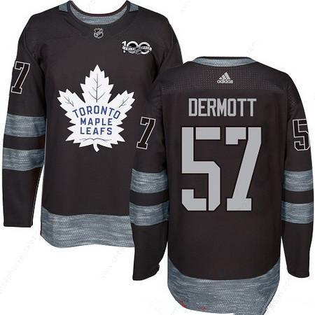 Men’s Toronto Maple Leafs #57 Travis Dermott Black 100Th Anniversary Stitched NHL 2017 Adidas Hockey Jersey