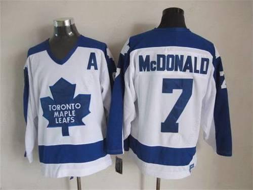 Men’s Toronto Maple Leafs #7 Lanny Mcdonald 1982-83 White CCM Vintage Throwback Jersey