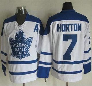 Men’s Toronto Maple Leafs #7 Tim Horton 1998-99 White CCM Vintage Throwback Jersey