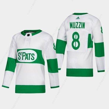 Men’s Toronto Maple Leafs #8 Jake Muzzin Toronto St. Pats Road Authentic Player White Jersey