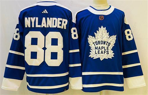 Men’s Toronto Maple Leafs #88 William Nylander Blue 2022 Reverse Retro Stitched Jersey