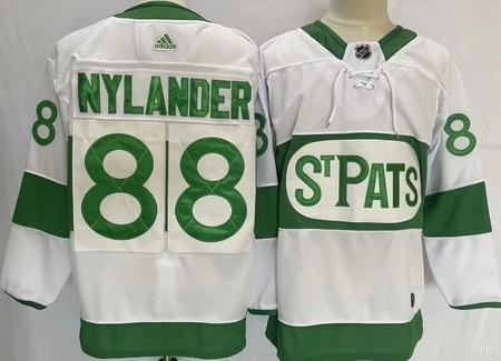 Men’s Toronto Maple Leafs #88 William Nylander White 2019 St Pats Stitched Jersey