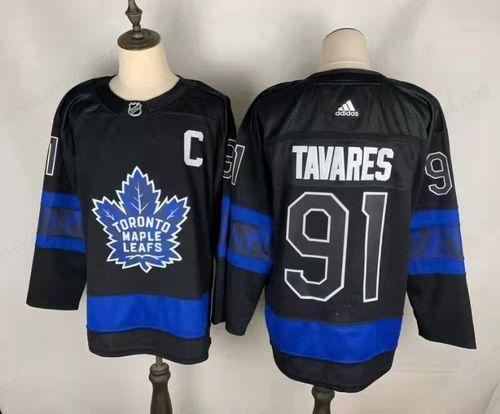 Men’s Toronto Maple Leafs #91 John Tavares Black X Drew House Inside Out Stitched Jersey