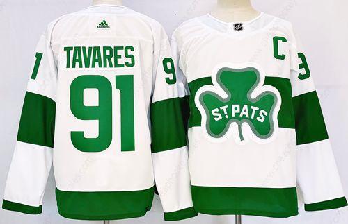 Men’s Toronto Maple Leafs #91 John Tavares White St Patricks Authentic Jersey