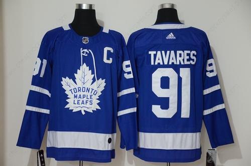 Men’s Toronto Maple Leafs #91 John Tavares With C Patch Royal Blue Home Stitched Adidas NHL Jersey