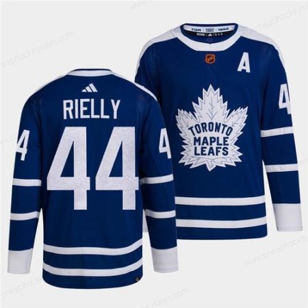 Men’s Toronto Maple Leafs Black #44 Morgan Rielly Blue 2022 Reverse Retro Stitched Jersey