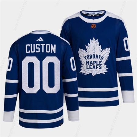 Men’s Toronto Maple Leafs Black Custom Blue 2022 Reverse Retro Stitched Jersey