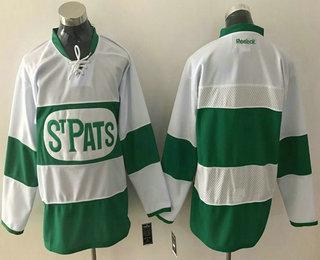 Men’s Toronto Maple Leafs Blank White 2017 St. Patrick’S Day Green Stitched NHL Reebok Hockey Jersey