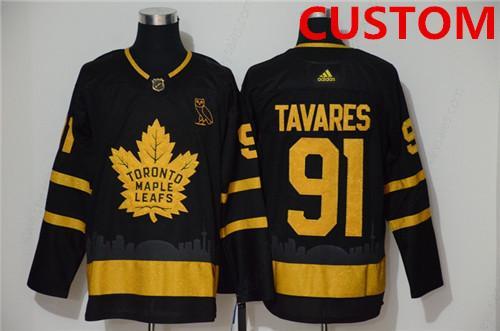 Men’s Toronto Maple Leafs Custom Black Golden City Edition Stitched NHL Jersey