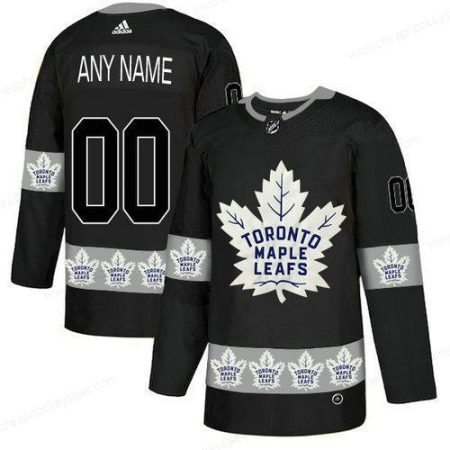 Men’s Toronto Maple Leafs Custom Black Team Logos Fashion Adidas Jersey