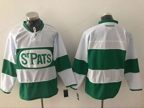 Men’s Toronto Maple Leafs Custom Reebok White 2017 St. Patrick’S Day Green Hockey Jersey