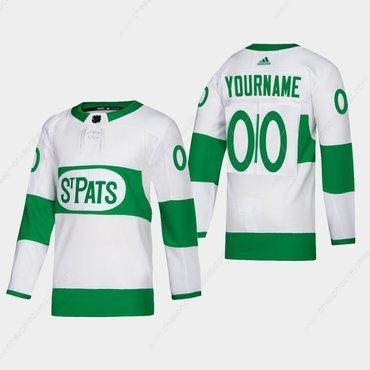 Men’s Toronto Maple Leafs Custom Toronto St. Pats Road Authentic Player White Jersey