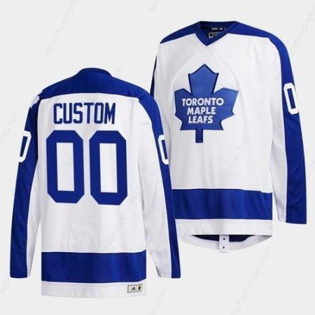 Men’s Toronto Maple Leafs Custom White Classics Primary Logo Stitched Jersey