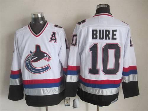 Men’s Vancouver Canucks #10 Pavel Bure 1997-98 White CCM Vintage Throwback Jersey