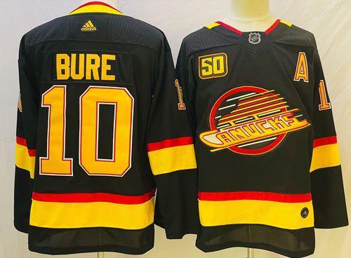 Men’s Vancouver Canucks #10 Pavel Bure Black 50Th Season Adidas Stitched NHL Jersey