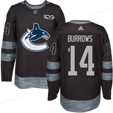 Men’s Vancouver Canucks #14 Alex Burrows Black 100Th Anniversary Stitched NHL 2017 Adidas Hockey Jersey