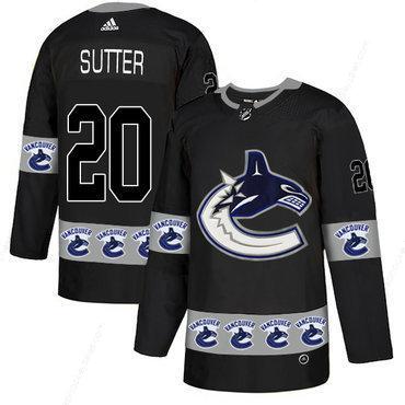 Men’s Vancouver Canucks #20 Brandon Sutter Black Team Logos Fashion Adidas Jersey