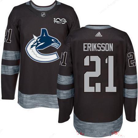 Men’s Vancouver Canucks #21 Loui Eriksson Black 100Th Anniversary Stitched NHL 2017 Adidas Hockey Jersey