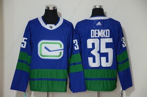 Men’s Vancouver Canucks #35 Thatcher Demko Blue Alternate Authentic Stitched Hockey Jersey