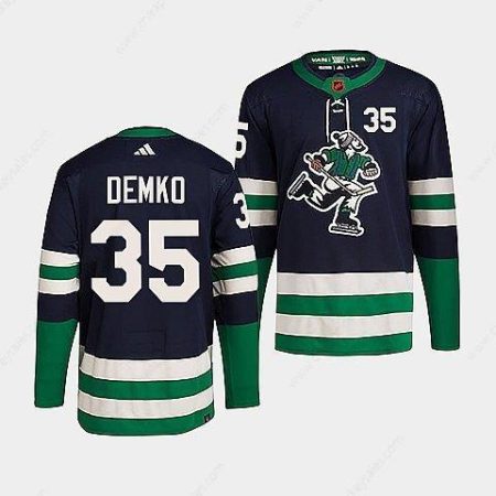 Men’s Vancouver Canucks #35 Thatcher Demko Navy 2022 Reverse Retro Stitched Jersey